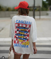 Cagliari Sardinia Graphic T-Shirt – Vintage Fish Print Oversized Tee